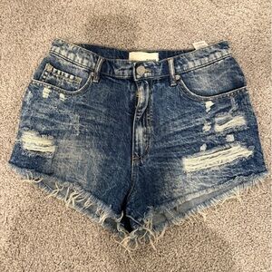 Garage distressed denim short shorts size 5